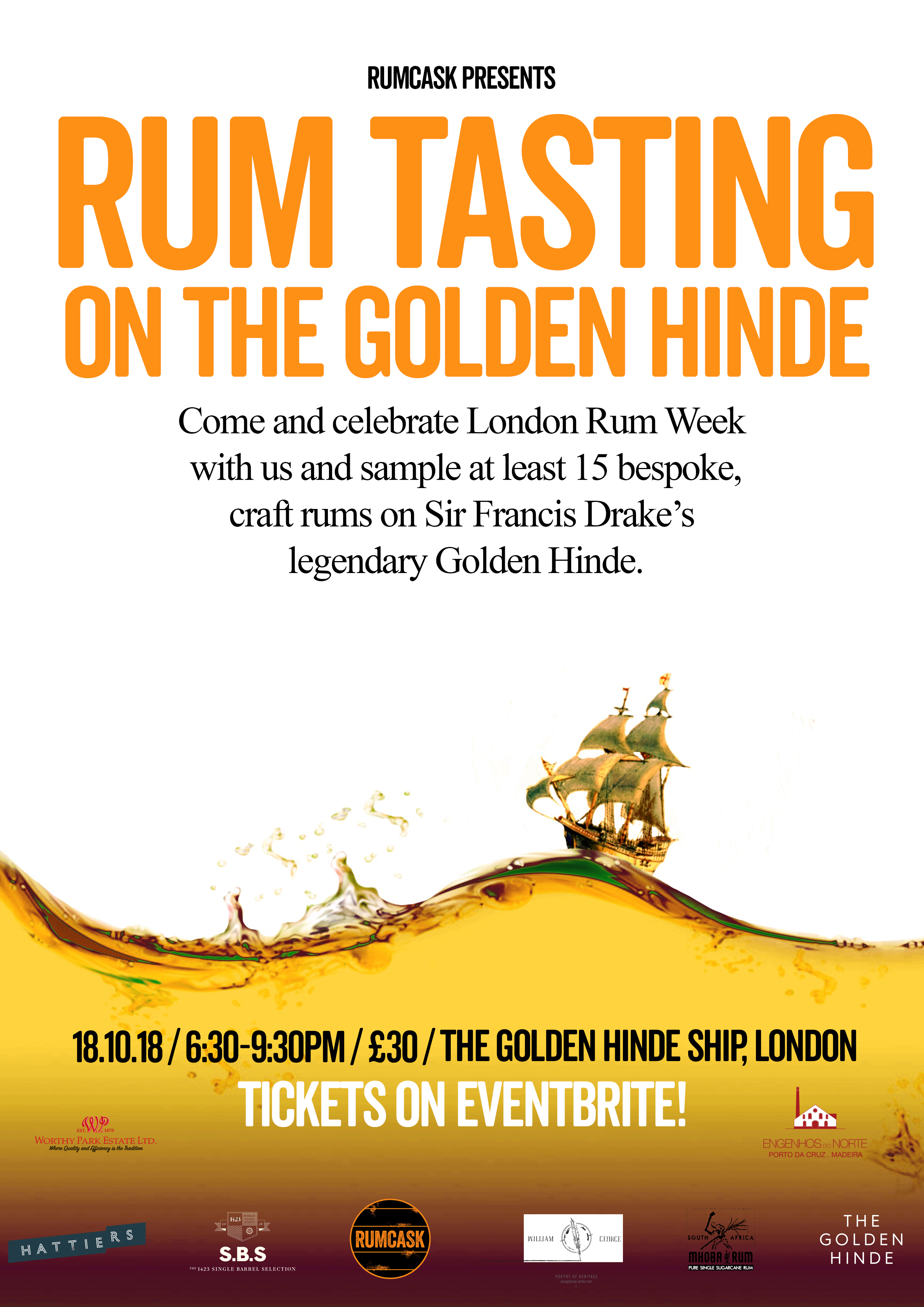 Craft Rum Tasting on The Golden Hinde London Rum Week Rumcask